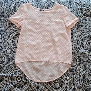 Baby's breath pink spotted see through blouse